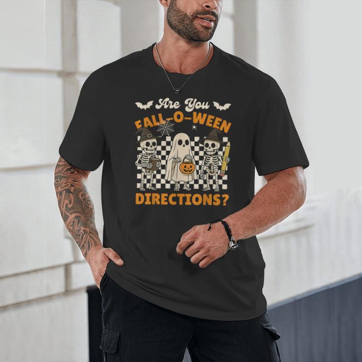 Are You Fall o Ween Directions Halloween Skeleton Teacher Unisex T-Shirt, novelty gifts, funny gifts Are You Fall o Ween Directions Halloween Skeleton Teacher Unisex T-Shirt, novelty gifts, funny gifts