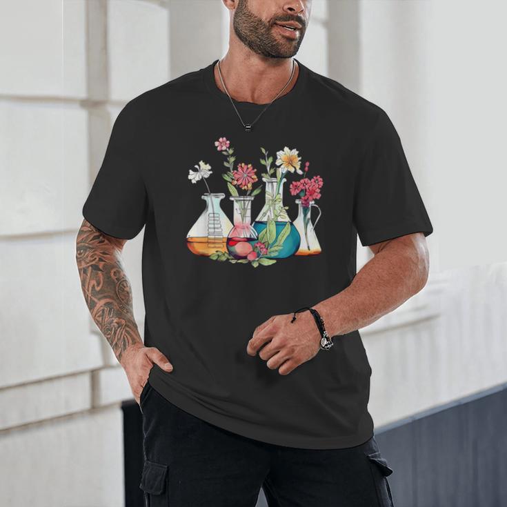 Floral Beakers Chemistry Lab Teacher Unisex T-Shirt, novelty gifts, funny gifts Floral Beakers Chemistry Lab Teacher Unisex T-Shirt, novelty gifts, funny gifts