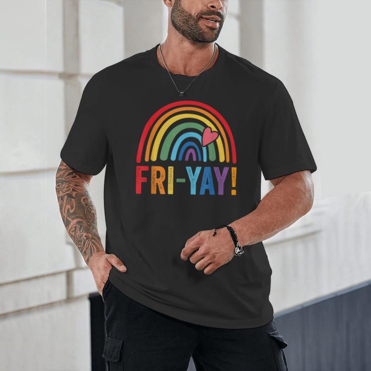 Fri-Yay Friyay Rainbow Colors Teacher Childrens Fun Designs Unisex T-Shirt, novelty gifts, funny gifts Fri-Yay Friyay Rainbow Colors Teacher Childrens Fun Designs Unisex T-Shirt, novelty gifts, funny gifts