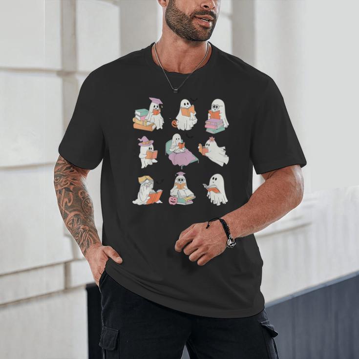 Ghost Book Reading Halloween Books Lover Teacher Kids Unisex T-Shirt, novelty gifts, funny gifts Ghost Book Reading Halloween Books Lover Teacher Kids Unisex T-Shirt, novelty gifts, funny gifts