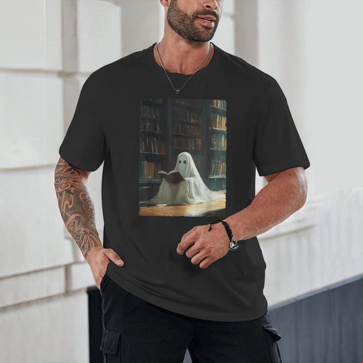 Ghost Library Halloween Book Reading Books Lover Teacher Unisex T-Shirt, novelty gifts, funny gifts Ghost Library Halloween Book Reading Books Lover Teacher Unisex T-Shirt, novelty gifts, funny gifts