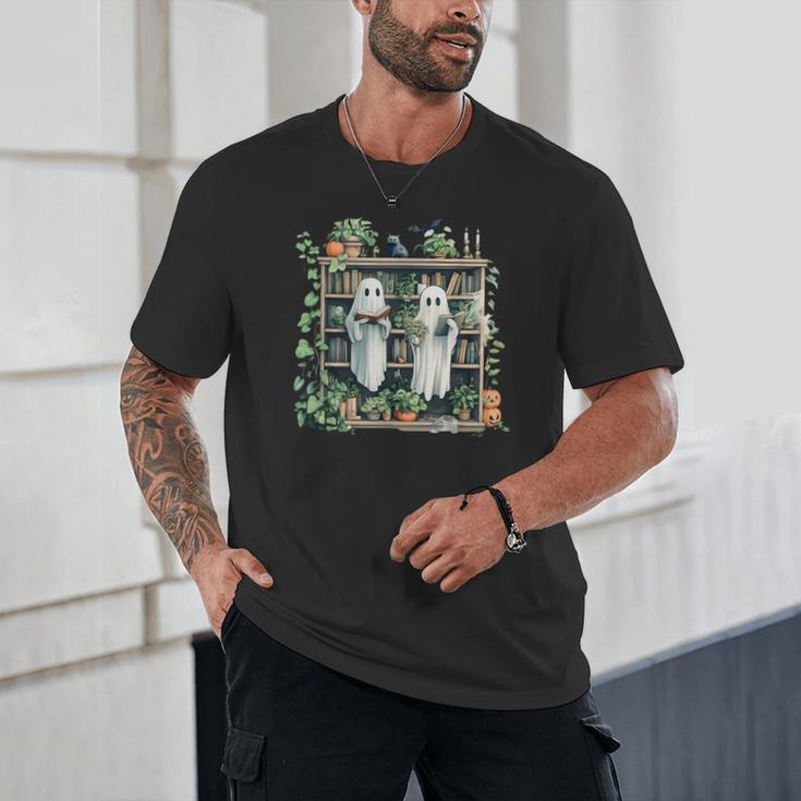 Ghost Plant Library Halloween Reading Books Teacher Vintage Unisex T-Shirt, novelty gifts, funny gifts Ghost Plant Library Halloween Reading Books Teacher Vintage Unisex T-Shirt, novelty gifts, funny gifts