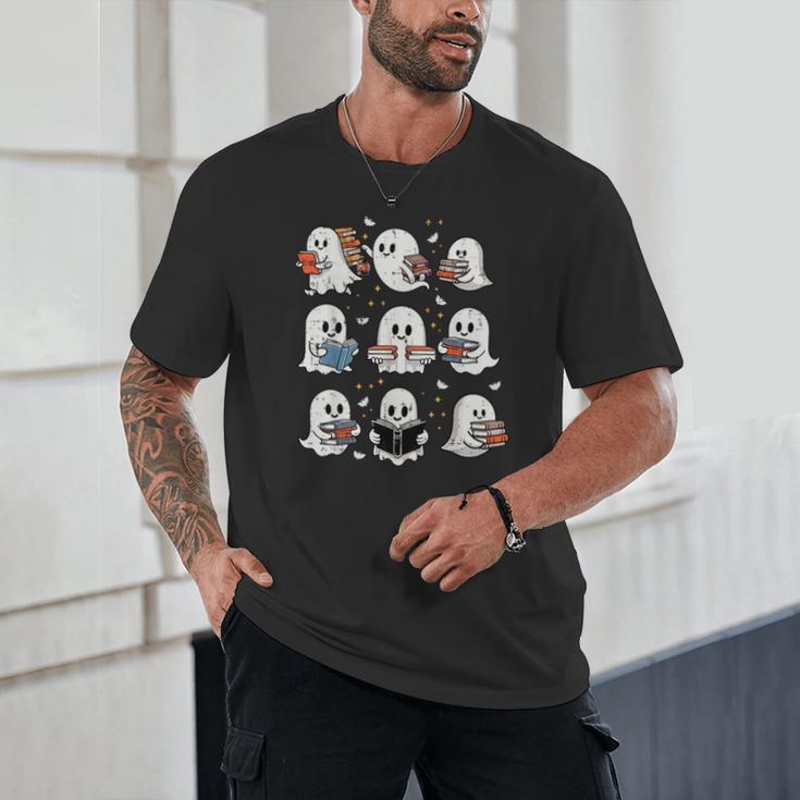 Ghosts With Books Library Halloween Men Women Kids Teacher Unisex T-Shirt, novelty gifts, funny gifts Ghosts With Books Library Halloween Men Women Kids Teacher Unisex T-Shirt, novelty gifts, funny gifts