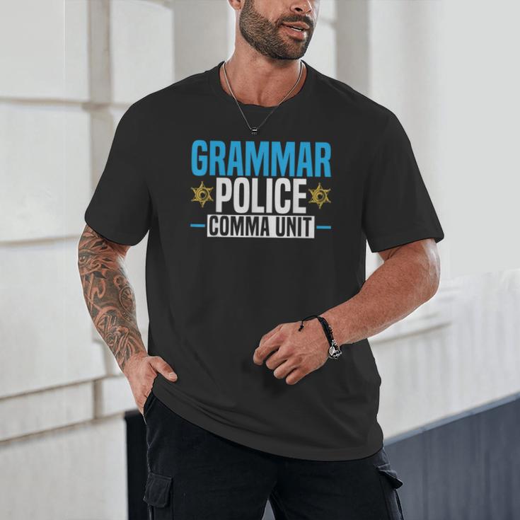 Grammar Police Comma Unit English Teacher Grammar Teacher For Men Women Unisex T-Shirt, novelty gifts, funny gifts