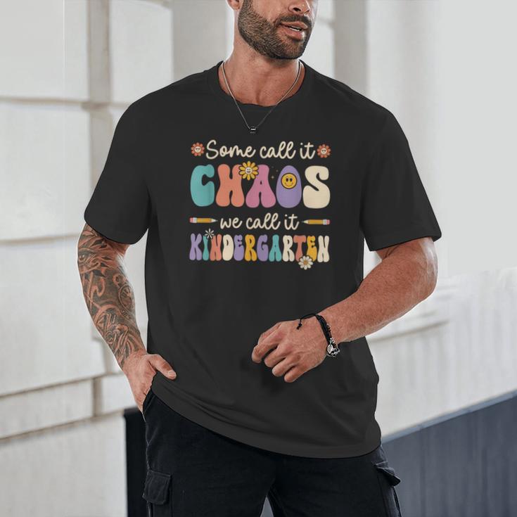 Groovy Some Call It Chaos We Call It Kindergarten Teacher Unisex T-Shirt, novelty gifts, funny gifts Groovy Some Call It Chaos We Call It Kindergarten Teacher Unisex T-Shirt, novelty gifts, funny gifts