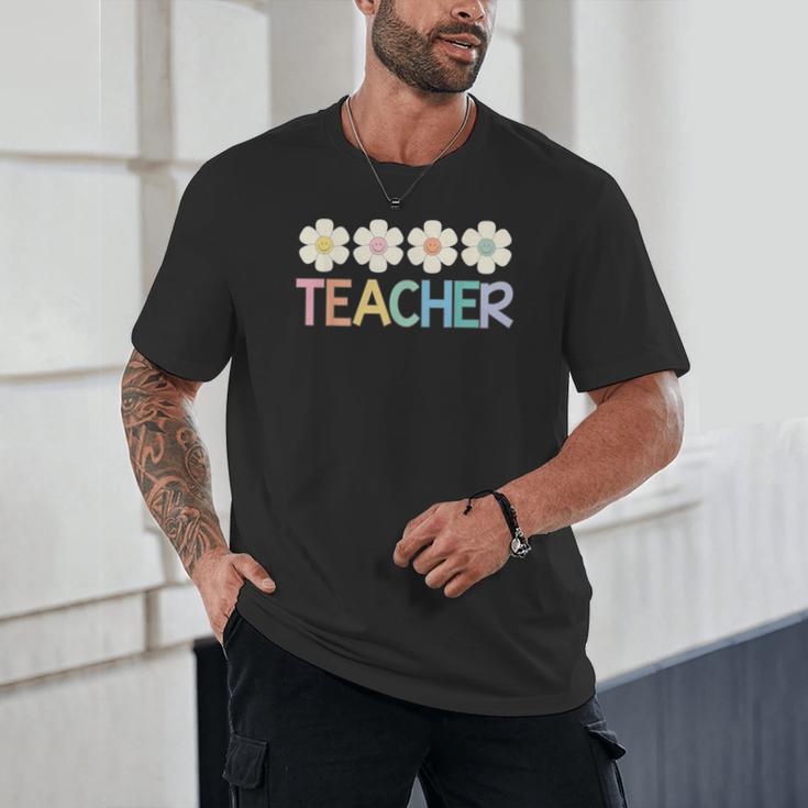 Groovy Teacher Cute Daisy Flower Retro Back To School Unisex T-Shirt, novelty gifts, funny gifts