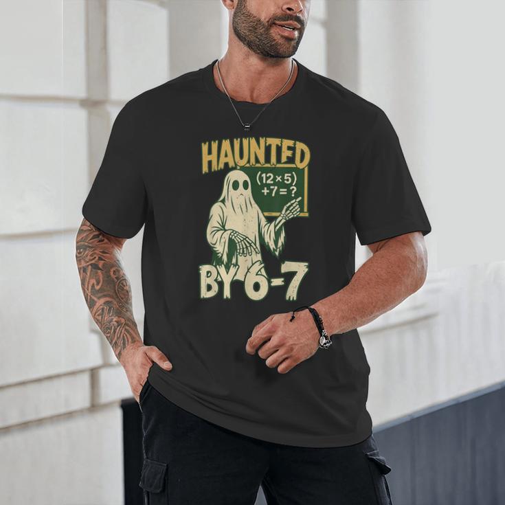 Halloween Costume Haunted By 67 Ghost Math Teacher Professor Unisex T-Shirt, novelty gifts, funny gifts Halloween Costume Haunted By 67 Ghost Math Teacher Professor Unisex T-Shirt, novelty gifts, funny gifts