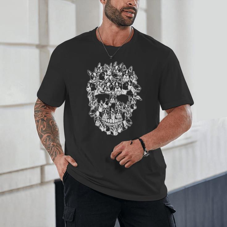 Halloween Costume Skull Boston Terrier Dog Lover Unisex T-Shirt, novelty gifts, funny gifts