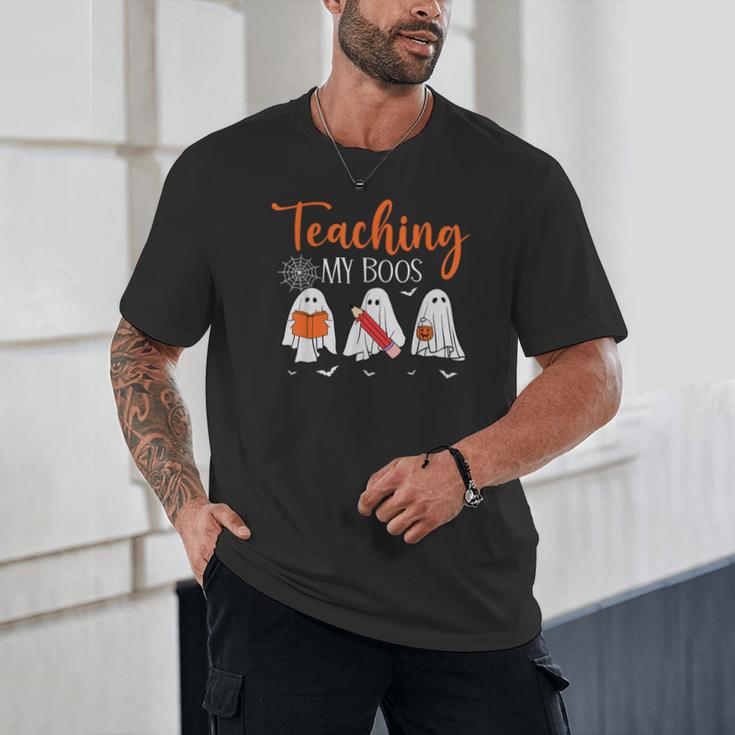 Halloween Ghost Teachers Teaching My Boos Costume Women Men Unisex T-Shirt, novelty gifts, funny gifts