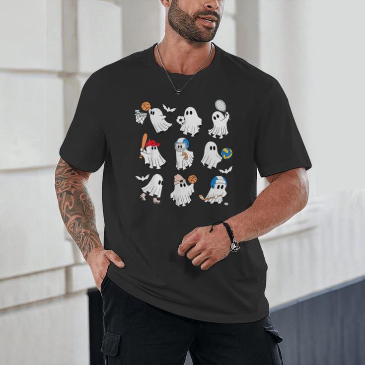 Halloween PE Teacher Ghost Playing Soccer Football Baseball Unisex T-Shirt, novelty gifts, funny gifts Halloween PE Teacher Ghost Playing Soccer Football Baseball Unisex T-Shirt, novelty gifts, funny gifts