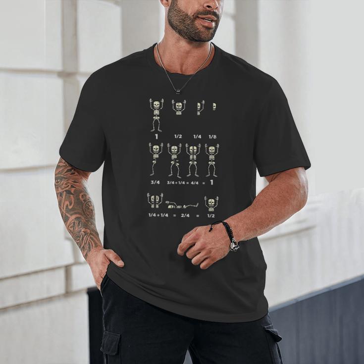 Halloween Skeleton Math Fraction Teacher Men Women Unisex T-Shirt, novelty gifts, funny gifts
