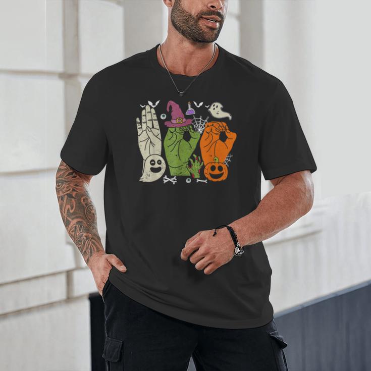 Halloween SPED Teacher Boo In ASL Boo Hands Sign Language Unisex T-Shirt, novelty gifts, funny gifts