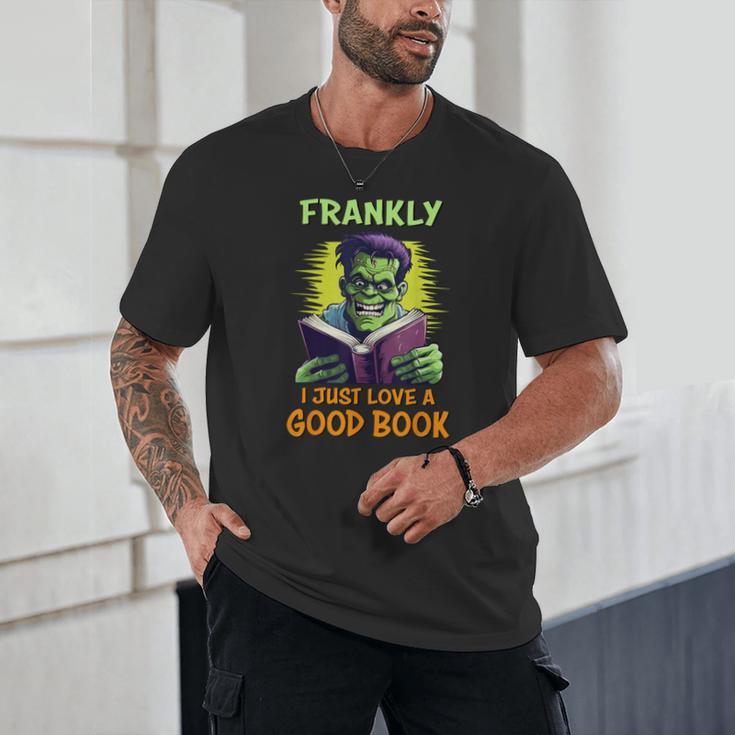 Halloween Teacher Librarian Frankenstein Reading Books Unisex T-Shirt, novelty gifts, funny gifts