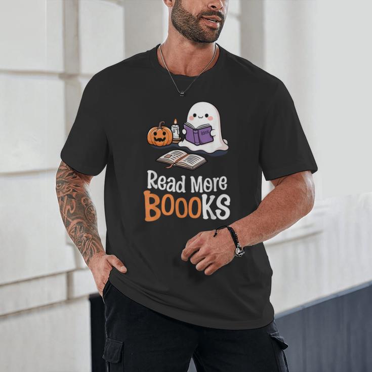 Halloween Teacher Women Cute Reading Ghost Read More Books Unisex T-Shirt, novelty gifts, funny gifts