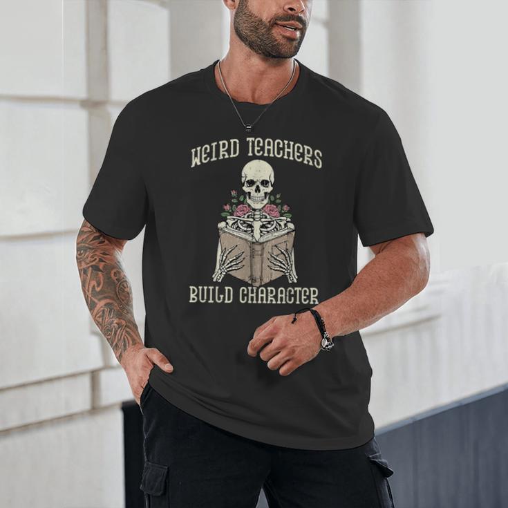 Halloween Weird Teachers Build Character Costume Men Women Unisex T-Shirt, novelty gifts, funny gifts