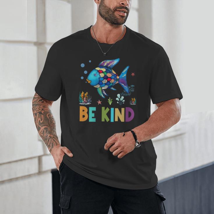 Happy First Day Of School Fish Rainbows Teacher Be Kind Unisex T-Shirt, novelty gifts, funny gifts Happy First Day Of School Fish Rainbows Teacher Be Kind Unisex T-Shirt, novelty gifts, funny gifts