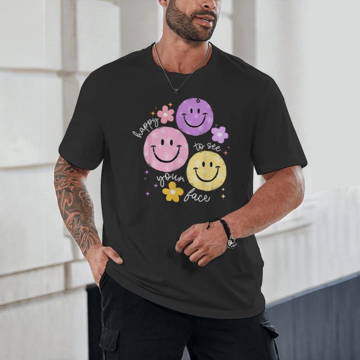 Happy To See Your Face Teacher Flower Back To School Unisex T-Shirt, novelty gifts, funny gifts Happy To See Your Face Teacher Flower Back To School Unisex T-Shirt, novelty gifts, funny gifts