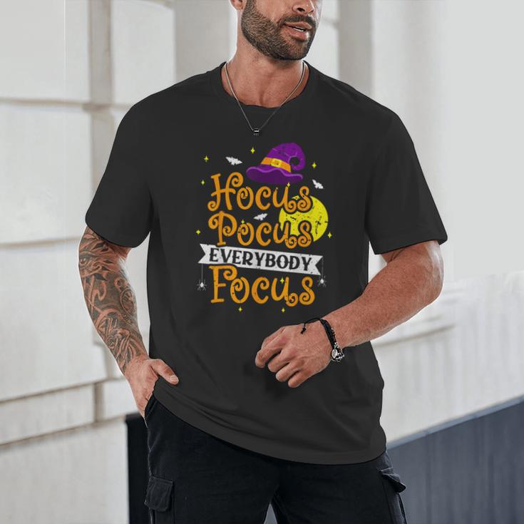 Hocus Pocus Everybody Focus Halloween Teacher Men Women Kids Unisex T-Shirt, novelty gifts, funny gifts