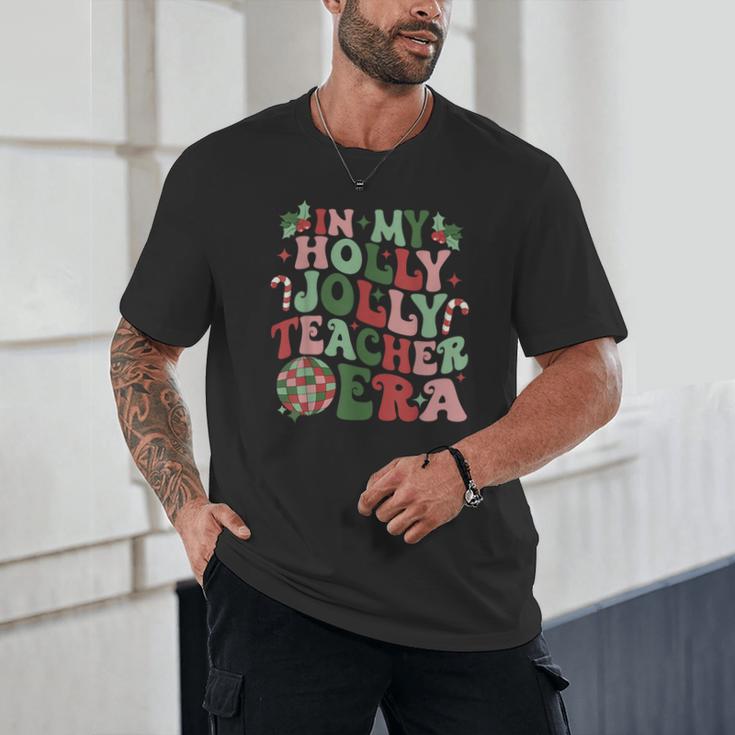 In My Holly Xmas Jolly Teacher Era Teacher Vibes Christmas For Men Women Kids Unisex T-Shirt, novelty gifts, funny gifts