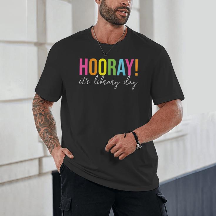Hooray It's Library Day Teacher Reader Books Back To School Unisex T-Shirt, novelty gifts, funny gifts Hooray It's Library Day Teacher Reader Books Back To School Unisex T-Shirt, novelty gifts, funny gifts