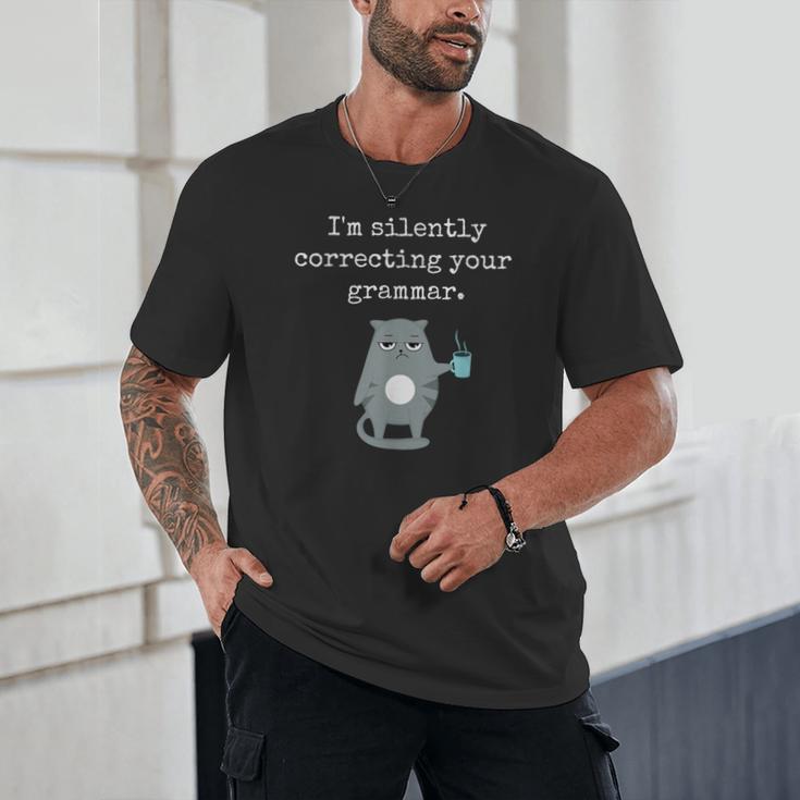 I'm Silently Correcting Your Grammar Sarcastic Teacher For Men Women Kids Unisex T-Shirt, novelty gifts, funny gifts
