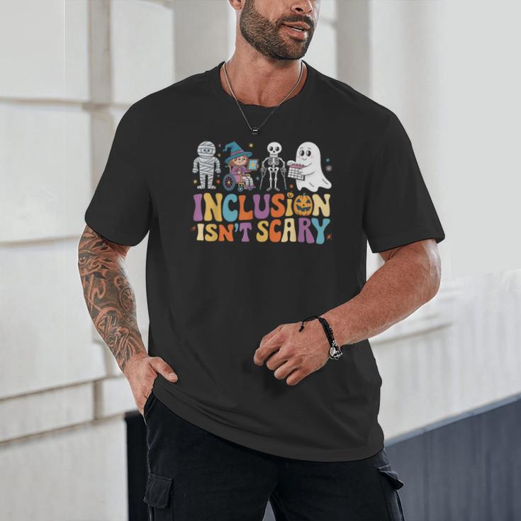 Inclusion Isn't Scary SLP Halloween Sped Teacher Unisex T-Shirt, novelty gifts, funny gifts Inclusion Isn't Scary SLP Halloween Sped Teacher Unisex T-Shirt, novelty gifts, funny gifts