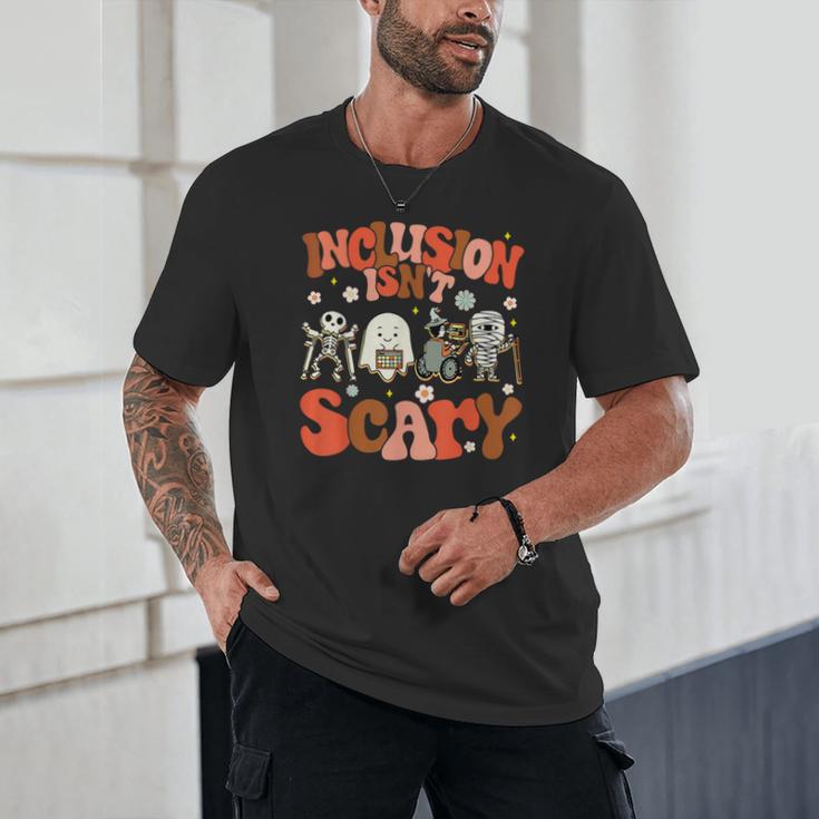 Inclusion Isn't Scary SLP Sped Teacher Halloween Unisex T-Shirt, novelty gifts, funny gifts Inclusion Isn't Scary SLP Sped Teacher Halloween Unisex T-Shirt, novelty gifts, funny gifts
