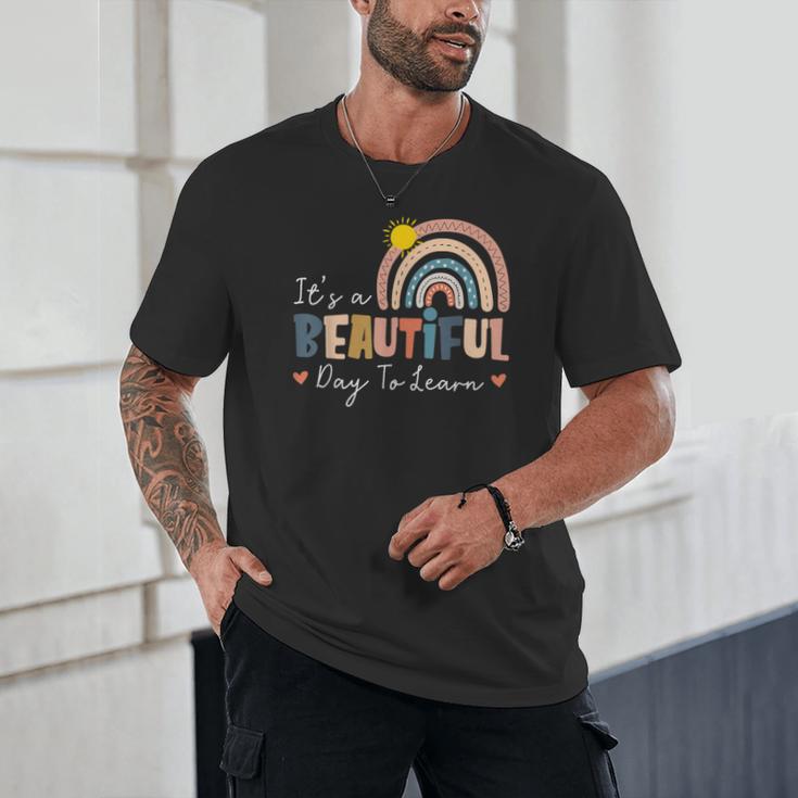It's A Beautiful Day To Learn Cute Rainbow Boho Teacher Unisex T-Shirt, novelty gifts, funny gifts It's A Beautiful Day To Learn Cute Rainbow Boho Teacher Unisex T-Shirt, novelty gifts, funny gifts