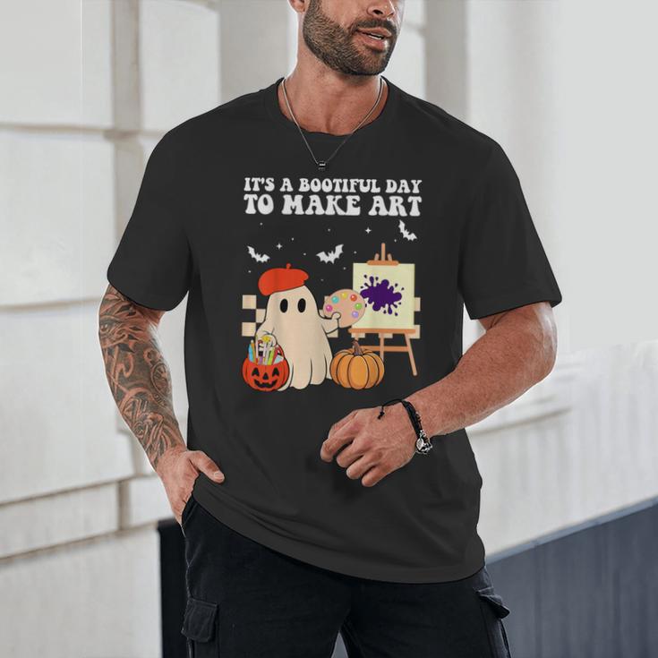 It's A Bootiful Day To Make Art Groovy Art Teacher Halloween Unisex T-Shirt, novelty gifts, funny gifts It's A Bootiful Day To Make Art Groovy Art Teacher Halloween Unisex T-Shirt, novelty gifts, funny gifts