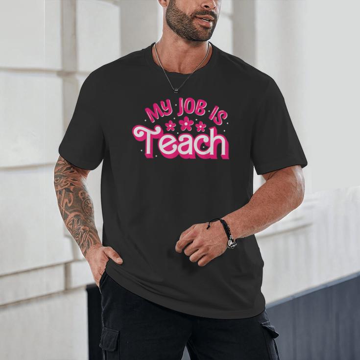 My Job Is Teach Pink Retro Female Teacher Life Women Unisex T-Shirt, novelty gifts, funny gifts My Job Is Teach Pink Retro Female Teacher Life Women Unisex T-Shirt, novelty gifts, funny gifts