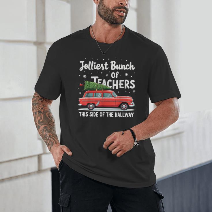 Jolliest Bunch Of Teachers This Side Of The Hallway Xmas PJ Unisex T-Shirt, novelty gifts, funny gifts Jolliest Bunch Of Teachers This Side Of The Hallway Xmas PJ Unisex T-Shirt, novelty gifts, funny gifts