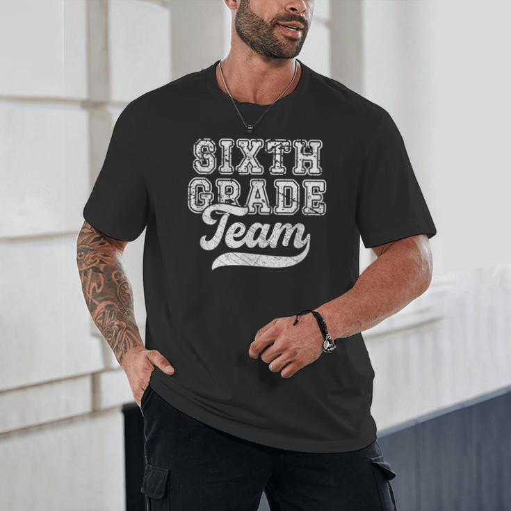 Kids Teacher Sixth Grade Retro Back To School Team 6th Grade Unisex T-Shirt, novelty gifts, funny gifts