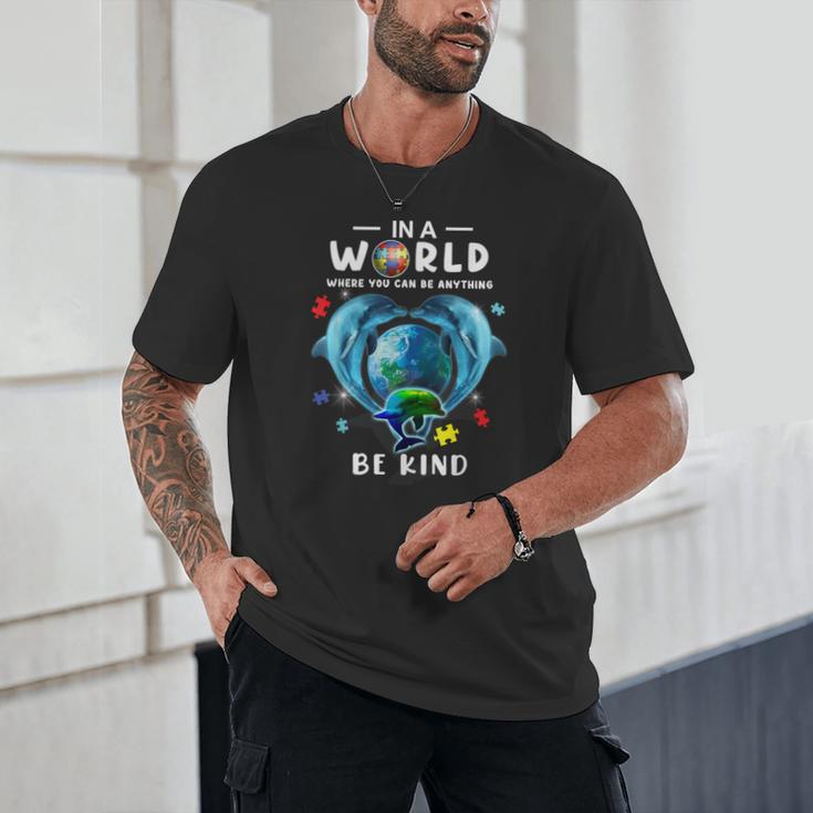 Be Kind Dolphin Autism Awareness Back To School Teacher Men Women Kids Unisex T-Shirt, novelty gifts, funny gifts