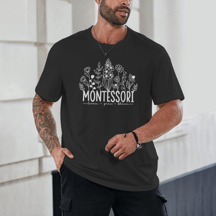 Learn Grow Bloom Wildflowers Appreciation Montessori Teacher Unisex T-Shirt, novelty gifts, funny gifts Learn Grow Bloom Wildflowers Appreciation Montessori Teacher Unisex T-Shirt, novelty gifts, funny gifts