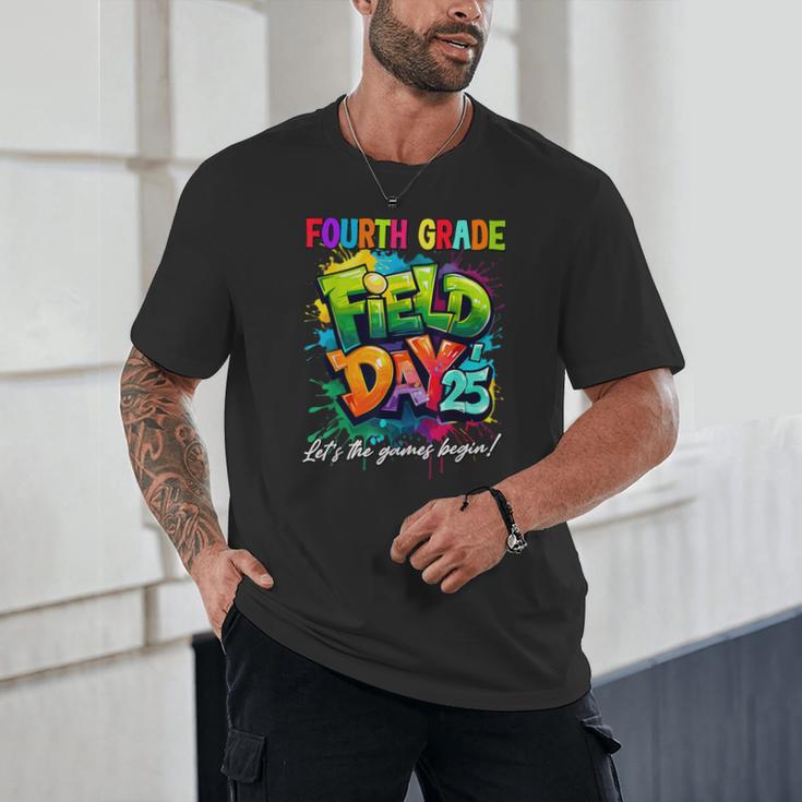 Let The Games Begin Fourth Grade Field Day 2025 Teacher Kid Unisex T-Shirt, novelty gifts, funny gifts Let The Games Begin Fourth Grade Field Day 2025 Teacher Kid Unisex T-Shirt, novelty gifts, funny gifts