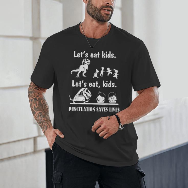 Let's Eat Kids Fun Dinosaurs Grammar Teacher Unisex T-Shirt, novelty gifts, funny gifts Let's Eat Kids Fun Dinosaurs Grammar Teacher Unisex T-Shirt, novelty gifts, funny gifts