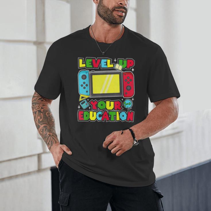 Level Up Your Education Gaming Inspired Teacher Gamers Unisex T-Shirt, novelty gifts, funny gifts