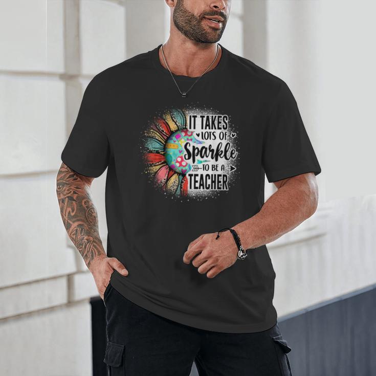 It Take Lots Of Sparkle To Be A Teacher With Sunflower Unisex T-Shirt, novelty gifts, funny gifts