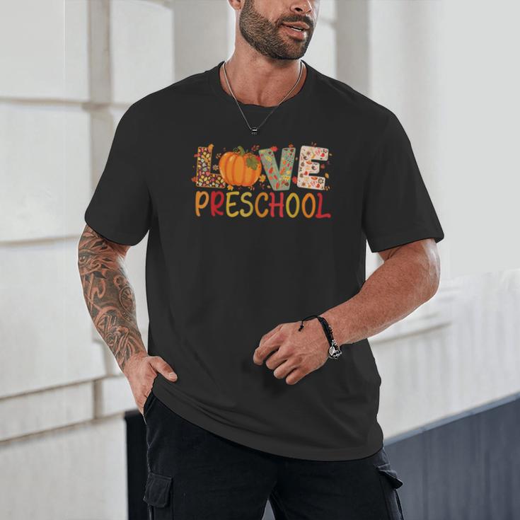 Love Preschool Happy Fall Thanksgiving Women Teacher Unisex T-Shirt, novelty gifts, funny gifts Love Preschool Happy Fall Thanksgiving Women Teacher Unisex T-Shirt, novelty gifts, funny gifts
