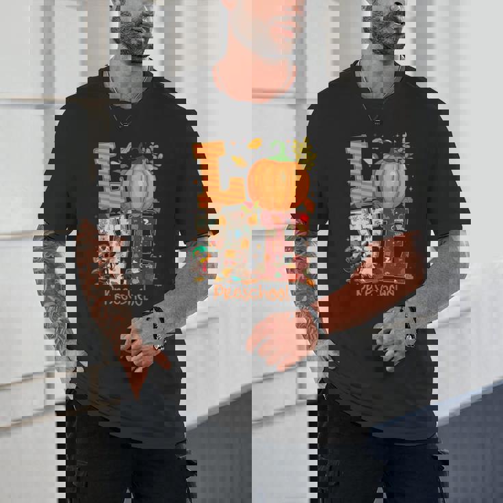 Love Preschool Teacher Turkey Thanksgiving Autumn Fall Unisex T-Shirt, novelty gifts, funny gifts