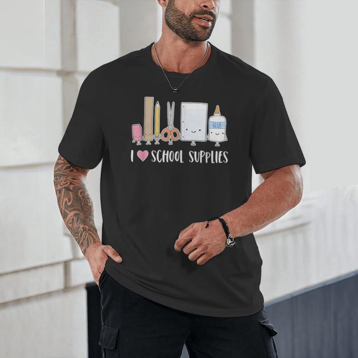 I Love School Supplies Teacher Shirt Unisex T-Shirt, novelty gifts, funny gifts