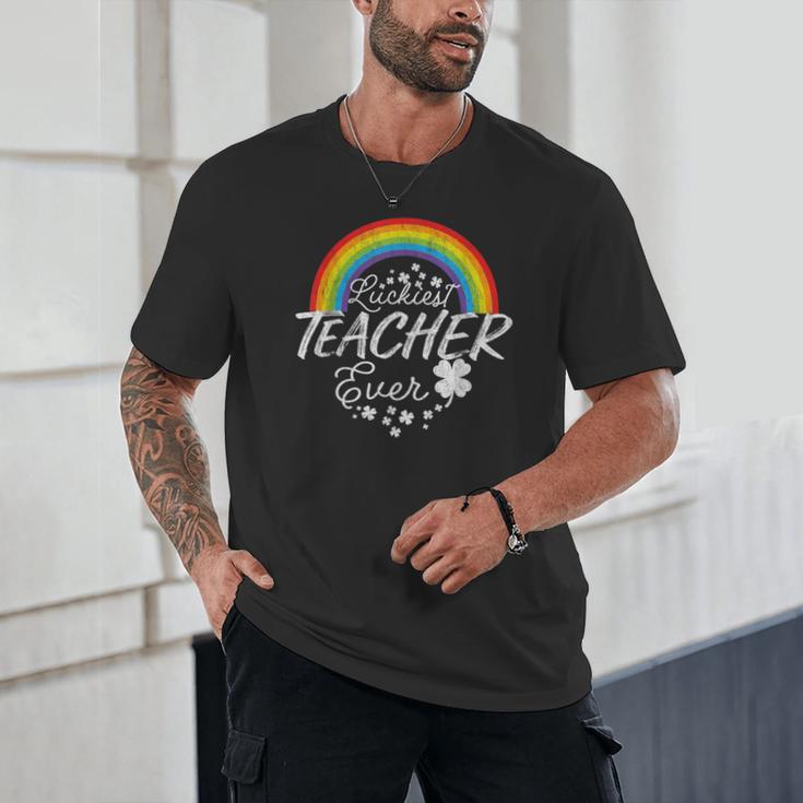 Luckiest Teacher Ever Rainbow- St Patricks Day Teacher Unisex T-Shirt, novelty gifts, funny gifts Luckiest Teacher Ever Rainbow- St Patricks Day Teacher Unisex T-Shirt, novelty gifts, funny gifts