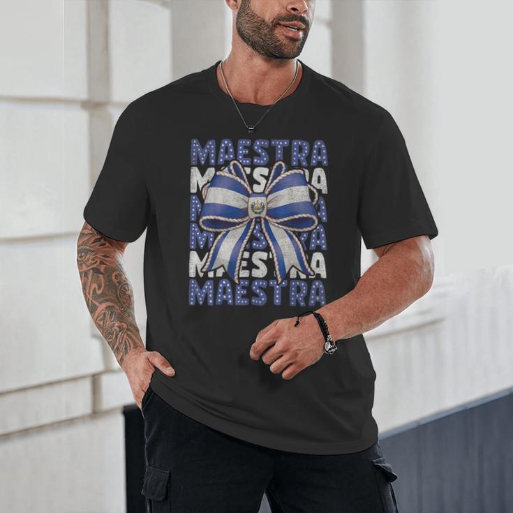 Maestra El Salvador Coquette Bow Hispanic Spanish Teacher Unisex T-Shirt, novelty gifts, funny gifts Maestra El Salvador Coquette Bow Hispanic Spanish Teacher Unisex T-Shirt, novelty gifts, funny gifts