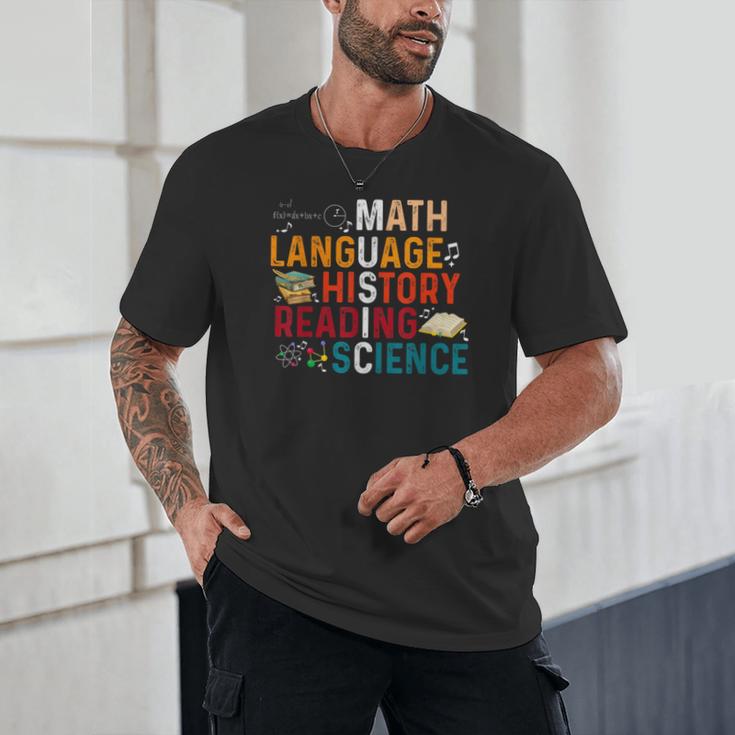 Math Language History Reading Science Music Teacher Unisex T-Shirt, novelty gifts, funny gifts Math Language History Reading Science Music Teacher Unisex T-Shirt, novelty gifts, funny gifts