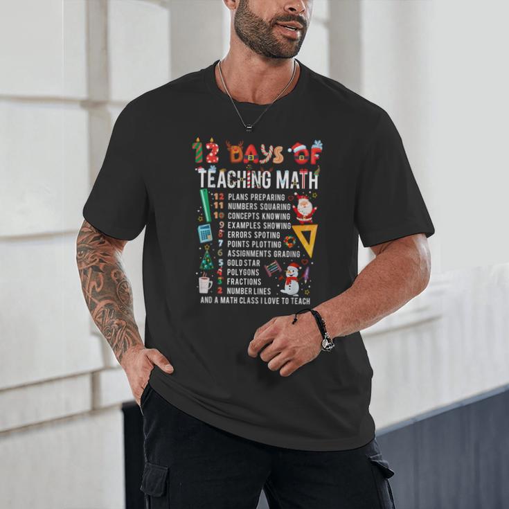 Math Teacher Christmas 12 Days Of Teaching Math Christmas Unisex T-Shirt, novelty gifts, funny gifts