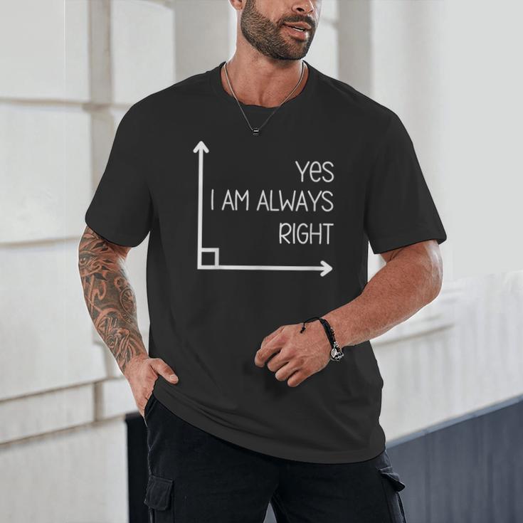 Math Teacher Geometry Angle Pun I'm Yes Always Right Unisex T-Shirt, novelty gifts, funny gifts