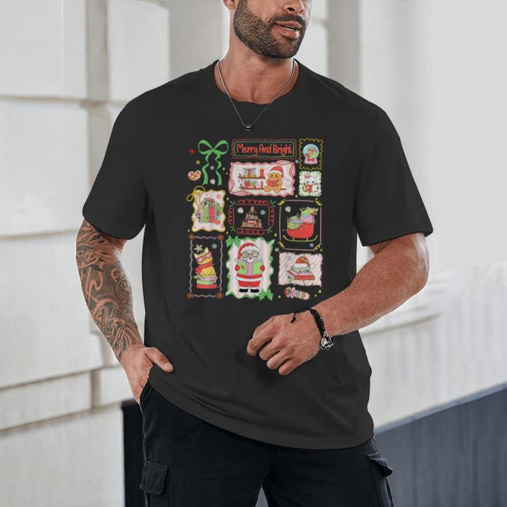 Merry And Bright Christmas Gingerbread Santa Book Teacher Unisex T-Shirt, novelty gifts, funny gifts Merry And Bright Christmas Gingerbread Santa Book Teacher Unisex T-Shirt, novelty gifts, funny gifts