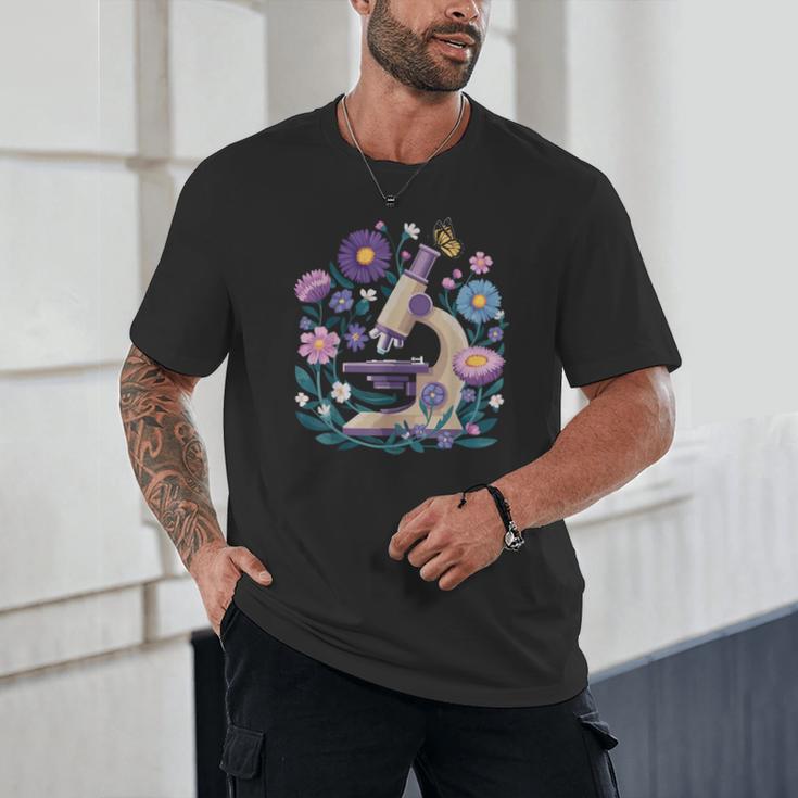 Microscope Flower Butterfly Biology Science Teacher Student Unisex T-Shirt, novelty gifts, funny gifts Microscope Flower Butterfly Biology Science Teacher Student Unisex T-Shirt, novelty gifts, funny gifts