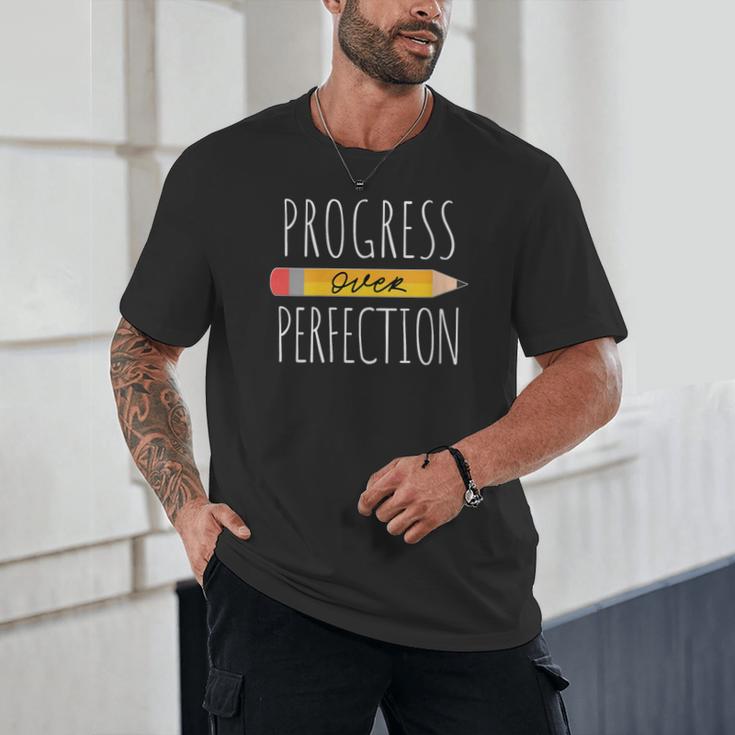 Motivational Progress Over Perfection Back To School Teacher Unisex T-Shirt, novelty gifts, funny gifts Motivational Progress Over Perfection Back To School Teacher Unisex T-Shirt, novelty gifts, funny gifts