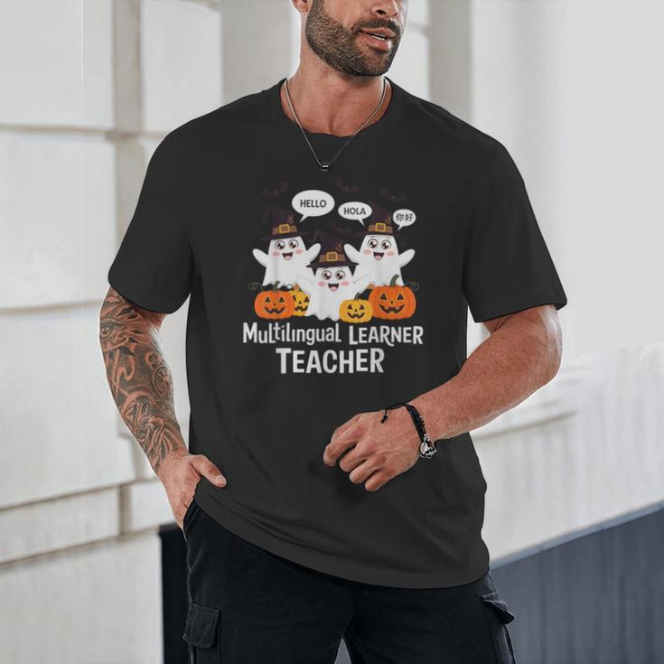Multilingual Learner Teacher Spooky Halloween ESL Teacher Unisex T-Shirt, novelty gifts, funny gifts Multilingual Learner Teacher Spooky Halloween ESL Teacher Unisex T-Shirt, novelty gifts, funny gifts